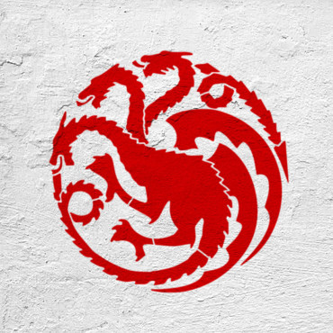 TV series Dragon stencil n.2 - Fantasy stencil for geek and nerd decor. Reusable tv series stencil