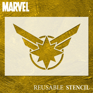 Captain Marvel stencil n.1 - Reusable movies and comics stencil. Geek and nerd stencil.