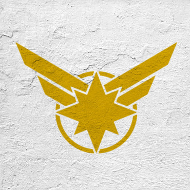 Captain Marvel stencil n.1 - Reusable movies and comics stencil. Geek and nerd stencil.