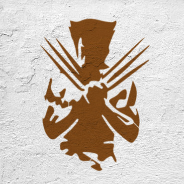 Wolverine stencil n.2 - X-Men Marvel Reusable comics and movie stencil for painting.