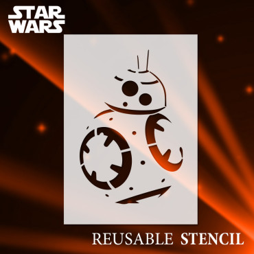 Star Wars stencil n.2 - BB8 Reusable sci-fi stencil for painting. Movie stencils