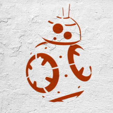 Star Wars stencil n.2 - BB8 Reusable sci-fi stencil for painting. Movie stencils