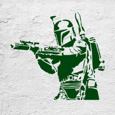 Star Wars stencil n.3 - Boba Fett Reusable sci-fi stencil for painting. Movie stencil