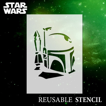 Star Wars stencil n.4 - Boba Fett Reusable sci-fi stencil for painting. Movie stencil