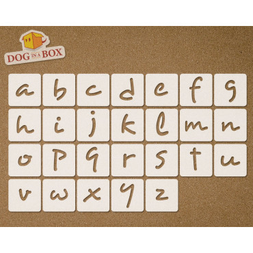 Alphabet stencils font n.2 - Lowercase font stencil for wood signs and walls. Individual letters stencils