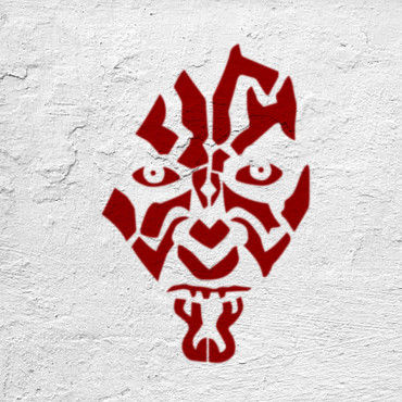 Stencil Star Wars n. 8 - Darth Maul Stencil da cattivo dei film. Stencil lato scuro per la pittura