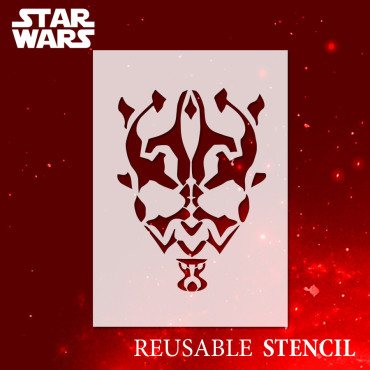 Star Wars stencil n.9 - Darth Maul Reusable movie villain stencil. Dark side stencil for painting