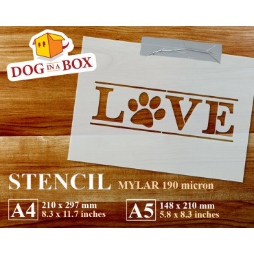 Love pawprint stencil -...