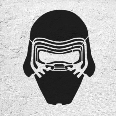 Star Wars stencil n.16 - Kylo Ren Reusable movie villain stencil. Dark side stencil for painting