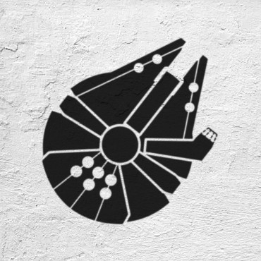 Star Wars stencil n.17 - Millennium Falcon. Reusable starship stencil. Sci-Fi movie stencil.