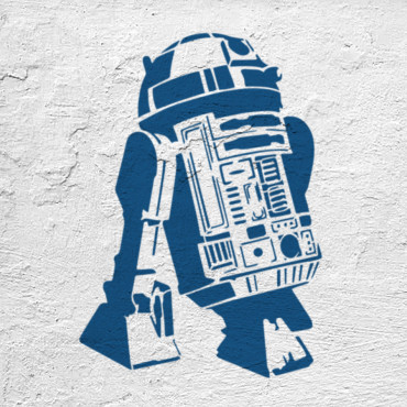 Star Wars stencil n.21 - R2D2 Droid stencil. Sci-Fi movie stencil for geeks and nerds