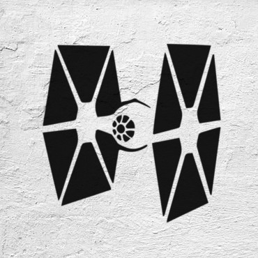 Star Wars stencil n.26 - Tie Fighter reusable movie stencil for painting on walls, fabrics and wood