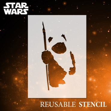 Star Wars stencil n.28 - Ewok. Sci fi movie stencils for fabrics, walls and wood