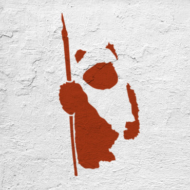 Star Wars stencil n.28 - Ewok. Sci fi movie stencils for fabrics, walls and wood
