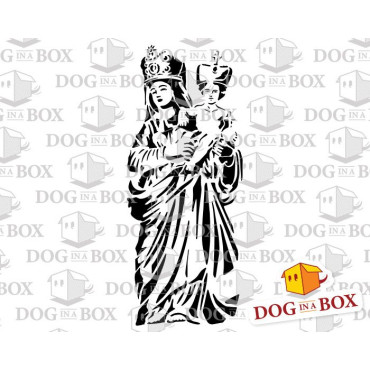 Our lady of prompt succor stencil - Reusable christian stencil for churches, wood signs, wall decorations