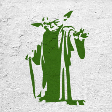 Star Wars stencil n.33 - Yoda stencils for fabrics, walls and wood painting