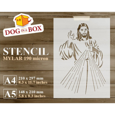 Divine Mercy stencil - Reusable Jesus stencil for churches, wood signs, wall decor and catechis