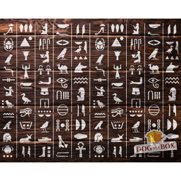 Hieroglyphs stencil n.3 - Reusable egyptian stencil, seamless geometric pattern for walls and fabrics