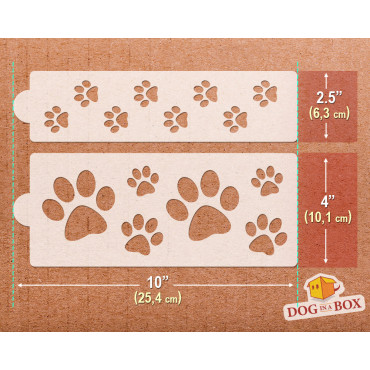 Dog Pawprints cake or wall borders stencils n.1 - Set of 2 reusable stencils to decorate cakes or walls.