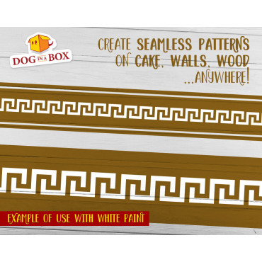 Greek Key cake or wall borders stencils n.1 - Set of 2 reusable stencils to decorate cakes or walls.
