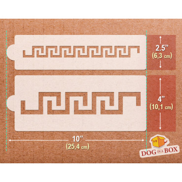 Greek Key cake or wall borders stencils n.1 - Set of 2 reusable stencils to decorate cakes or walls.