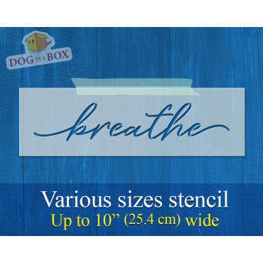 Breathe stencil - Reusable stencil for home decor. Motivational words stencil for wall painting