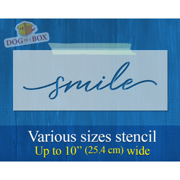 Smile stencil - Reusable stencil for home decor. Motivational words stencil for wall painting
