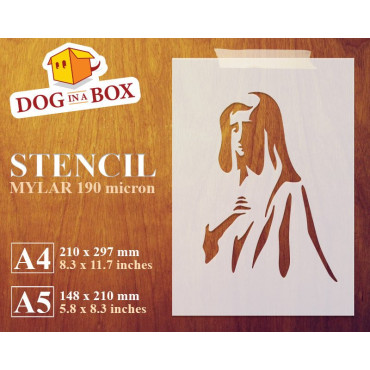 Mary stencil n.2 - Reusable Virgin Mary stencil for churches, wood signs, wall decor and catechism