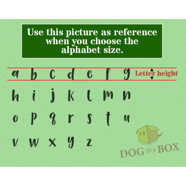 Alphabet-Schablone Nr. 15 - Schablone für Kleinbuchstaben. Schriftschablone für Holzschilder
