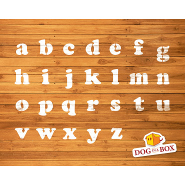 Alphabet stencil n.16 - Lowercase letters stencil. Font stencil for wood signs, wedding stencils or custom words.