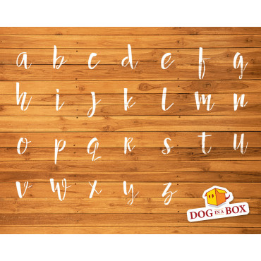 Alphabet stencil n.18 - Lowercase letters stencil. Font stencil for wood signs, wedding stencils or custom words.