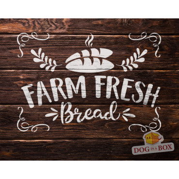 Farm Fresh Bread Schablone n.2 - Wiederverwendbare Farm Schablone für Holzschilder, Stoffe, Taschen, Säcke und Wände