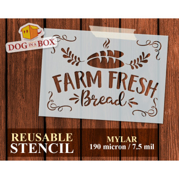 Farm Fresh Bread stencil n.2 - Reusable farm stencil for wood signs, fabrics, bags, sacks and walls