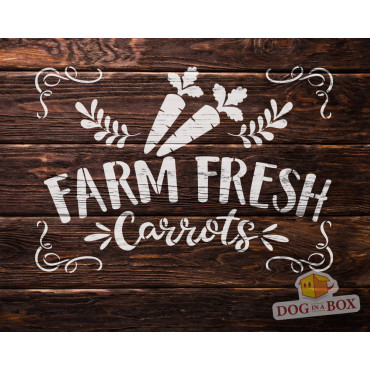 Farm Fresh Carrots stencil n.2 - Reusable farm stencil for wood signs, fabrics, bags, sacks and walls