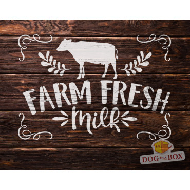 Farm Fresh Milk stencil n.3 - Reusable farm stencil for wood signs, fabrics, bags, sacks and walls