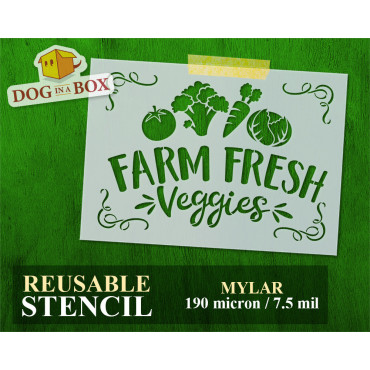 Farm Fresh Veggies stencil n.2 - Reusable farm stencil for wood signs, fabrics, bags, sacks and walls