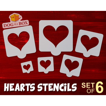 Stencil di cuori - Set di 6...