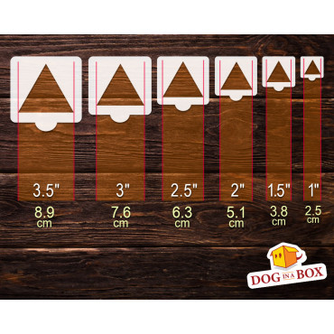 Triangles stencils - Set of 6 different sizes. Reusable triangle stencils from 1" to 3.5"