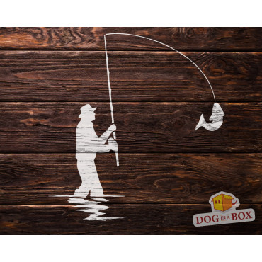 Fishing stencil n.2 - Reusable fisherman stencil for wood signs, walls or fabrics.
