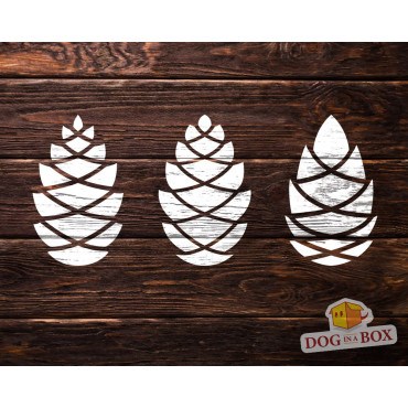 Pinecones stencils - Set of 3. Pinecone reusable stencils. Christmas stencils for wall decor and wood signs.