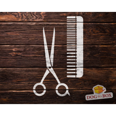 Scissor and Comb stencil n.1 - Reusable Hair Dresser stencil for signs, wood and fabrics