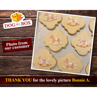 Stencil di cavalli a dondolo (set di 3) - Stencil per la decorazione di camere di bambini o biscotti