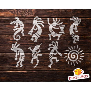 Kokopelli stencil n.2 - Reusable indian, native american stencils for wall and wood