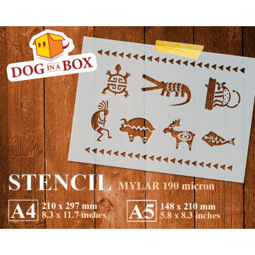 Kokopelli stencil n.3 - Reusable indian, native american stencils for wall and wood
