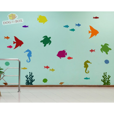 Sealife-Schablonen Set Nr. 1 - 6 verschiedene Meeresschablonen. Wiederverwendbare Fischschablone für Dekor