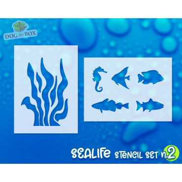 Sea Life Schablonen Set Nr. 1 - 6 verschiedene Sea Life Schablonen.
