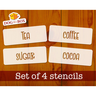 Stencil Tea Sugar Coffee...