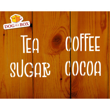 Tea, Coffee, Sugar, Cocoa stencils SET of 4 - Reusable stencils for jar decor - Design n.2