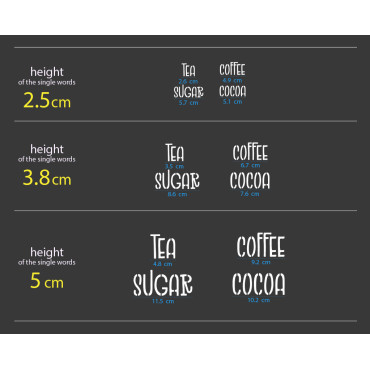 copy of Tee, Kaffee, Zucker, Kakao Schablonen 4er-Set - Wiederverwendbare Schablonen für Glasdekor - Design n.2