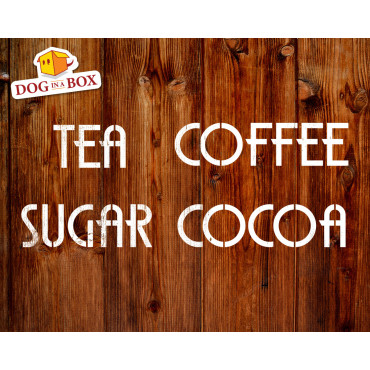 Tea, Coffee, Sugar, Cocoa stencils SET of 4 - Reusable stencils for jar decor - Design n.4